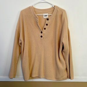 Aerie Cream Button Sweater